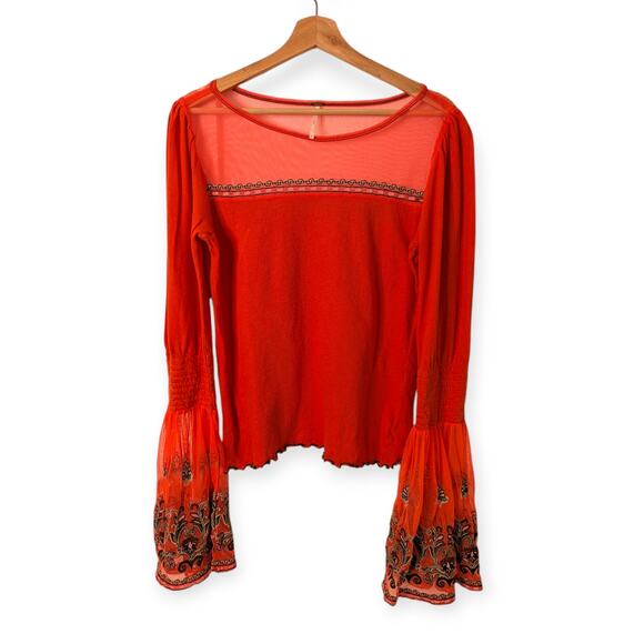 Free People High Tide Bell sleeve top Size Large - Picture 1 of 7
